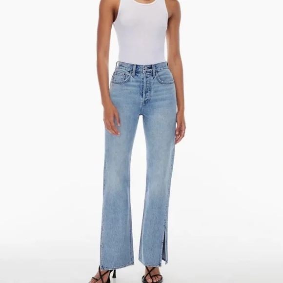 Denim Forum Sky Blue Wide Leg Jeans - Picture 2 of 8